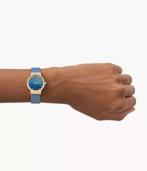 Freja Lille Two-Hand Coastal Blue Leather Watch