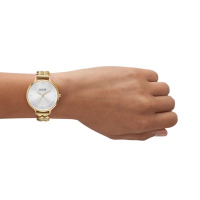 Skagen anita gold clearance watch