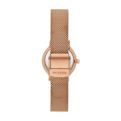 Rose Gold Stainless Steel Mesh 18 mm - Rose Gold Clasp