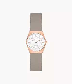 Grenen Lille Solar-Powered Greystone Leather Watch