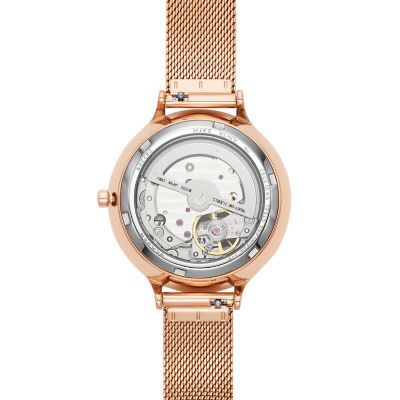 Anita Automatic Rose Gold Stainless Steel Mesh Watch - SKW3082