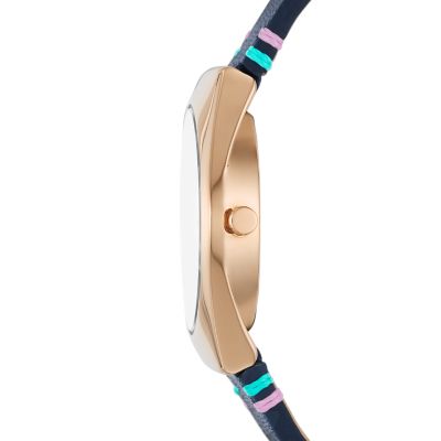 GRENEN LILLE SOLAR HALO オーシャンブルー レザーウォッチ