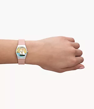Skagen x Jeremyville Grenen Lille Limited Edition Three-Hand Pink Leather Watch