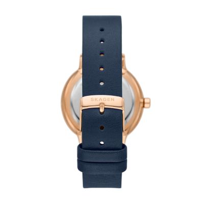 Riis Three-Hand Blue Leather Watch SKW3090 - Skagen