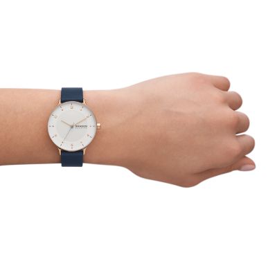 Riis Three-Hand Blue Leather Watch SKW3090 - Skagen