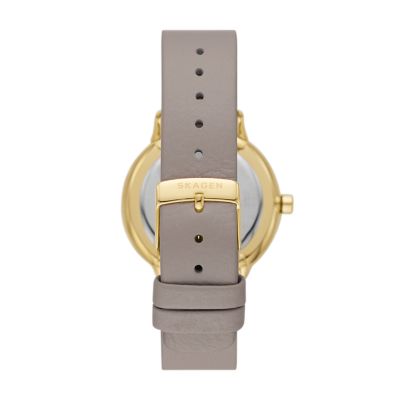 Riis Three-Hand Greystone Leather Watch SKW3091 - Skagen