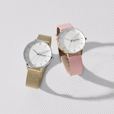 Riis Three-Hand Gold-Tone Stainless Steel Mesh Watch SKW3092 - Skagen