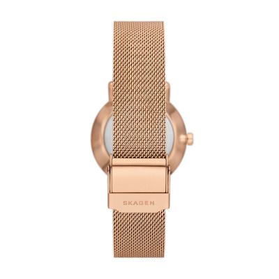 Kuppel Lille Two-Hand Sub-Second Rose Gold Stainless Steel Mesh