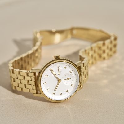 Kuppel Lille Two-Hand Sub-Second Gold Stainless Steel Mesh Watch