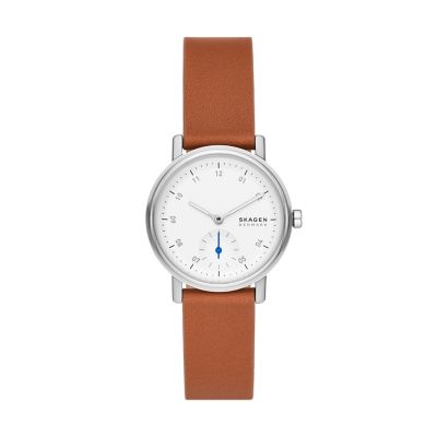 Photos - Wrist Watch Skagen Women's Kuppel Lille Two-Hand Sub-Second Brown Leather Watch SKW310 