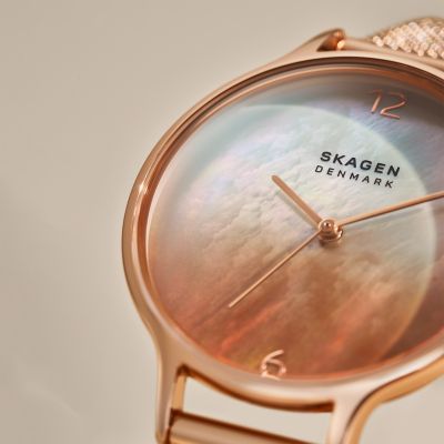 SKAGEN  ANITA マザーオブパール スチールメッシュウォッチ