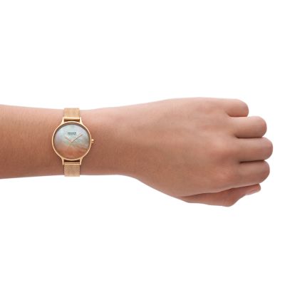 Anita Lille Three-Hand Ombré Mother of Peal Rose Gold Stainless