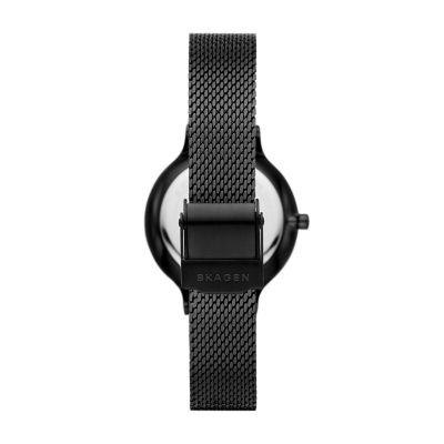 Skagen men's outlet black mesh watch