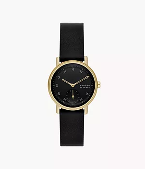 Kuppel Lille Two-Hand Sub-Second Black Leather Watch