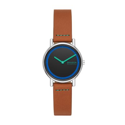 SIGNATUR LILLE 二針 ブラック レザーウォッチ SKW3120 - Skagen