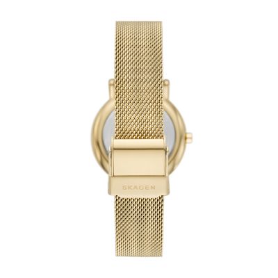 Signatur Lille Two-Hand Gold Stainless Steel Mesh Watch SKW3117
