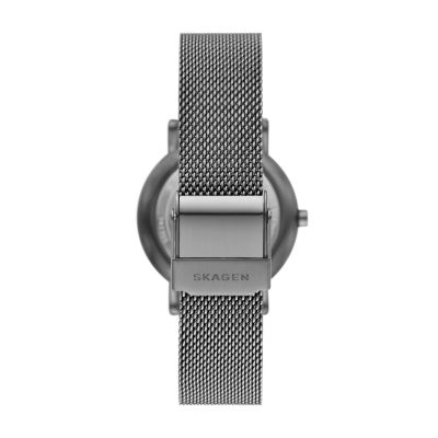 Signatur Lille Two-Hand Charcoal Stainless Steel Mesh Watch