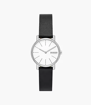 Signatur Lille Two-Hand Black Leather Watch