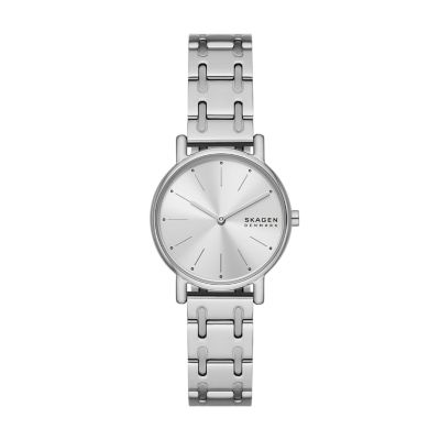 SIGNATUR LILLE 二針 シルバートーン ステンレススチール ブレスレットウォッチ SKW3123 - Skagen