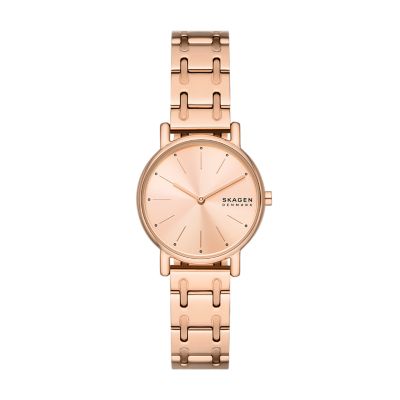 Skagen rose discount gold watch ladies