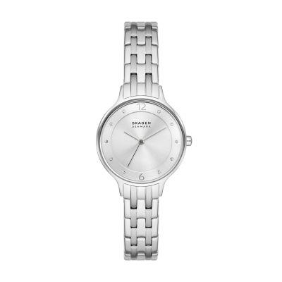 Anita Lille Three-Hand Silver Stainless Steel Bracelet Watch