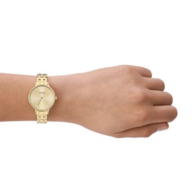 Anita Lille Three-Hand Gold Stainless Steel Bracelet Watch