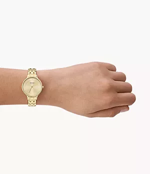 Anita Lille Three-Hand Gold Stainless Steel Bracelet Watch