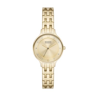 Anita Lille Three-Hand Gold Stainless Steel Bracelet Watch