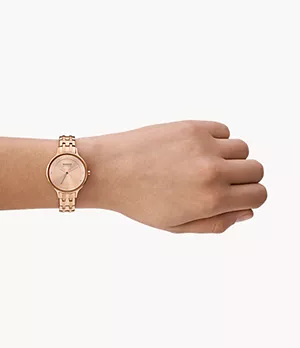 Anita Lille Three-Hand Rose Gold Stainless Steel Bracelet Watch