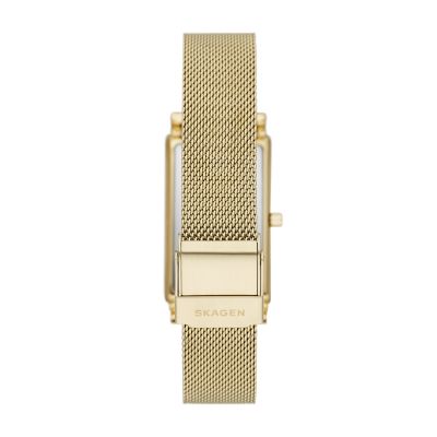 Hagen Three-Hand Gold Stainless Steel Mesh Watch SKW3133 - Skagen