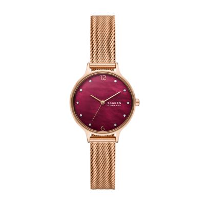 Skagen watch rose gold sale