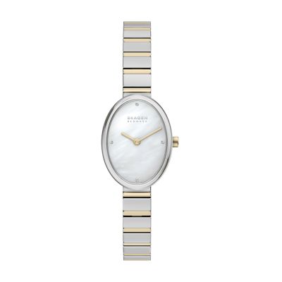 Anita Oval Two-Hand Two-Tone Stainless Steel Watch