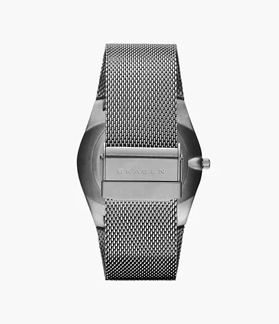 Melbye Titanium and Charcoal Steel Mesh Day-Date Watch SKW6007 - Skagen