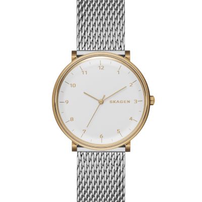 Skagen stainless steel sales mesh watch