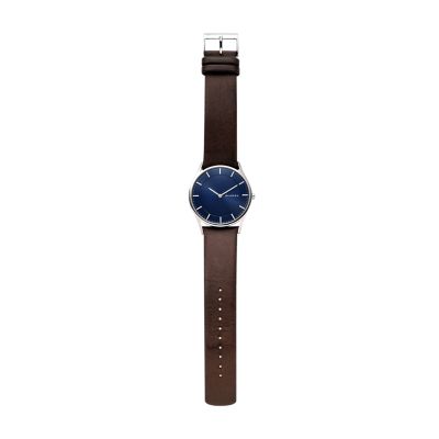 HOLST SLIM ダークブラウンレザーウォッチ SKW6237 - Skagen