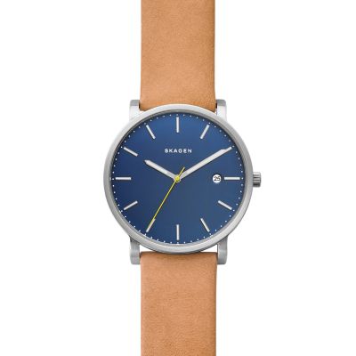 tan leather watch