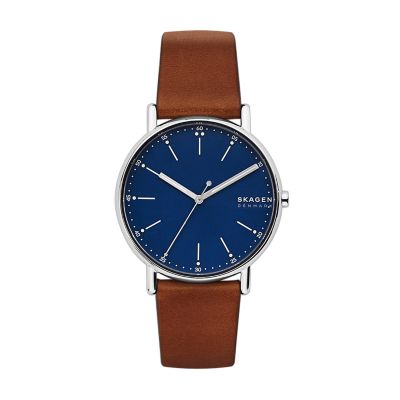 Op de een of andere manier Bangladesh Bovenstaande Signatur Medium Brown Leather Watch SKW6355 - Skagen