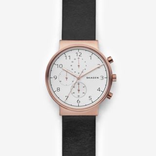 Ancher Black Leather Chronograph