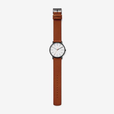 Leather Watch Brown Skagen Medium - Signatur SKW6374