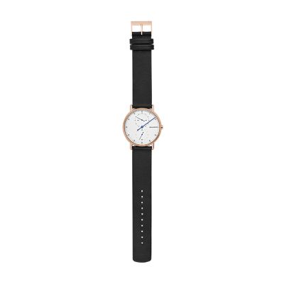 SIGNATUR ONE-HAND ブラック レザーウォッチ SKW6390 - Skagen