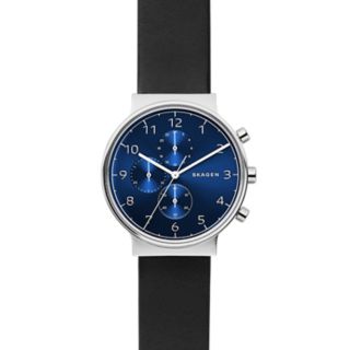 Ancher Black Leather Chronograph