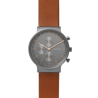 Ancher Brown Leather Chronograph SKW6418 Skagen