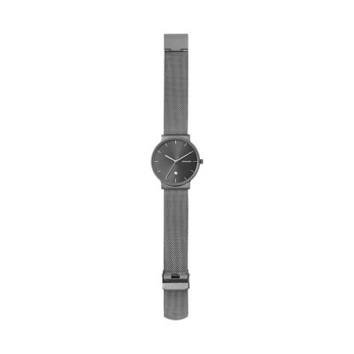 Ancher titanium and gray hotsell leather watch