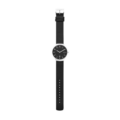 GRENEN SLIM ブラックレザーウォッチ SKW6459 - Skagen