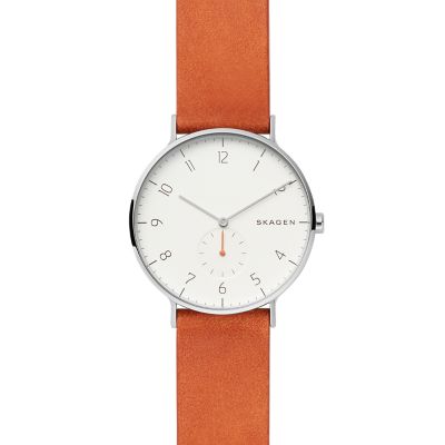 AAREN オレンジレザーウォッチ SKW6465 - Skagen