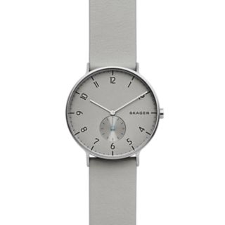 Aaren Gray Leather Watch