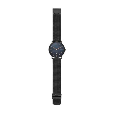 Hagen Slim Mother-of-Pearl Midnight Steel Mesh Watch