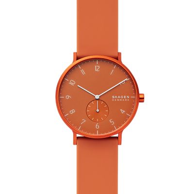 Aaren Kulor Neon Orange Silicone 41mm Watch