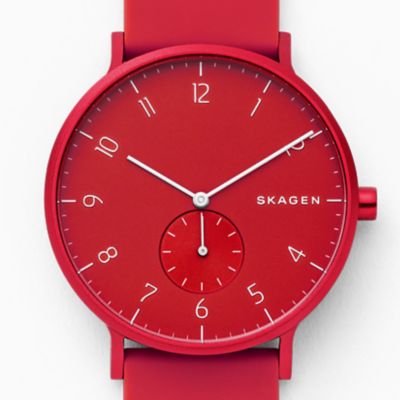 Aaren Kulor Poppy Red Silicone 41mm Watch