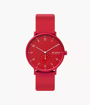 Aaren Kulor Poppy Red Silicone 41mm Watch